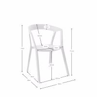 Chaise de salle à manger et d'extérieur empilable - Krilen