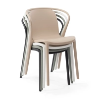 Cadeira empilhável com braços para interior e exterior - Pierre