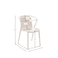 Stacking chair with armrests for indoor and outdoor use - Pierre