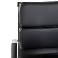 Task Chaise de bureau en cuir italien - pivotante, avec vérin à gaz et châssis chromé