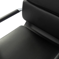 Task Chaise de bureau en cuir italien - pivotante, avec vérin à gaz et châssis chromé