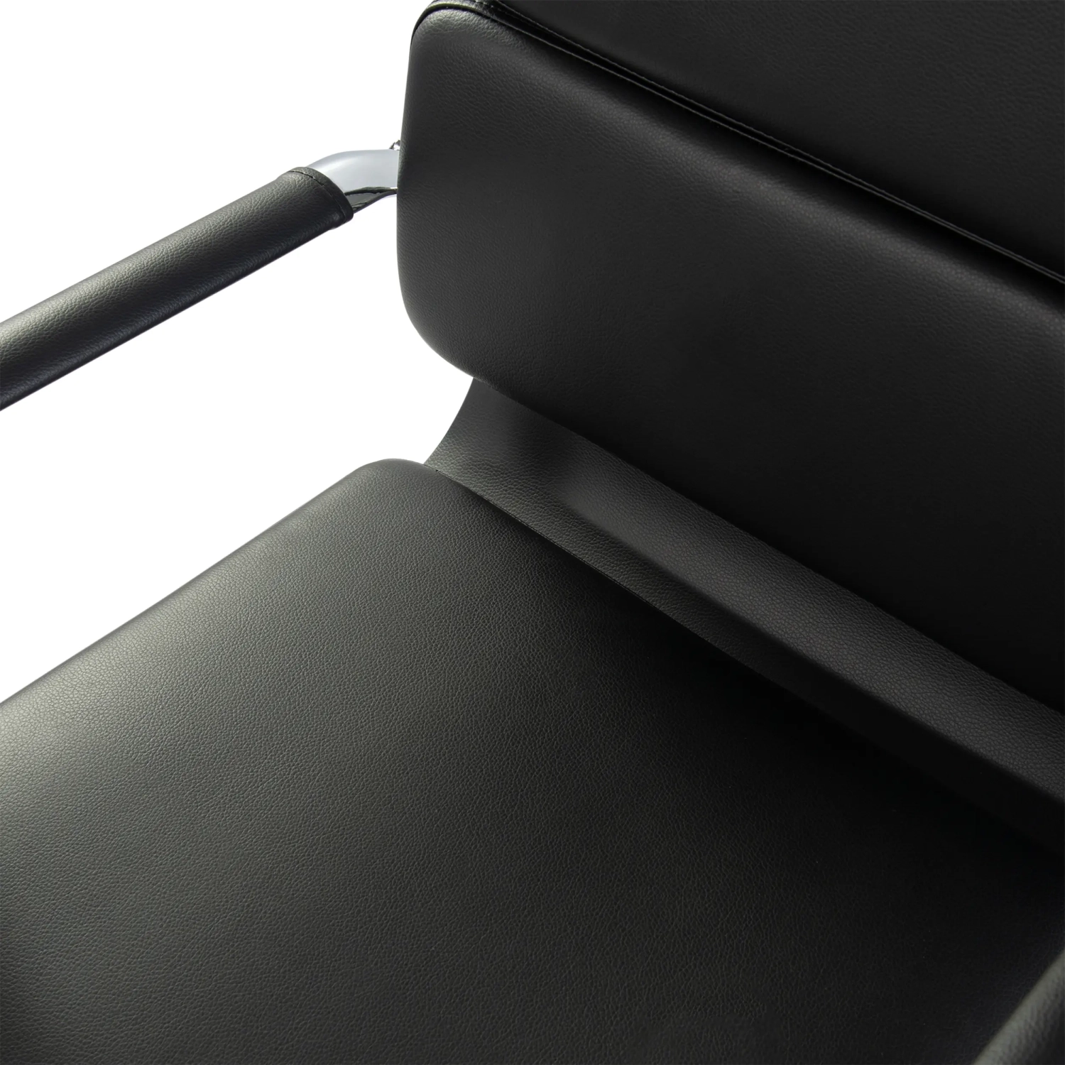 Task Chaise de bureau en cuir italien - pivotante, avec vérin à gaz et châssis chromé