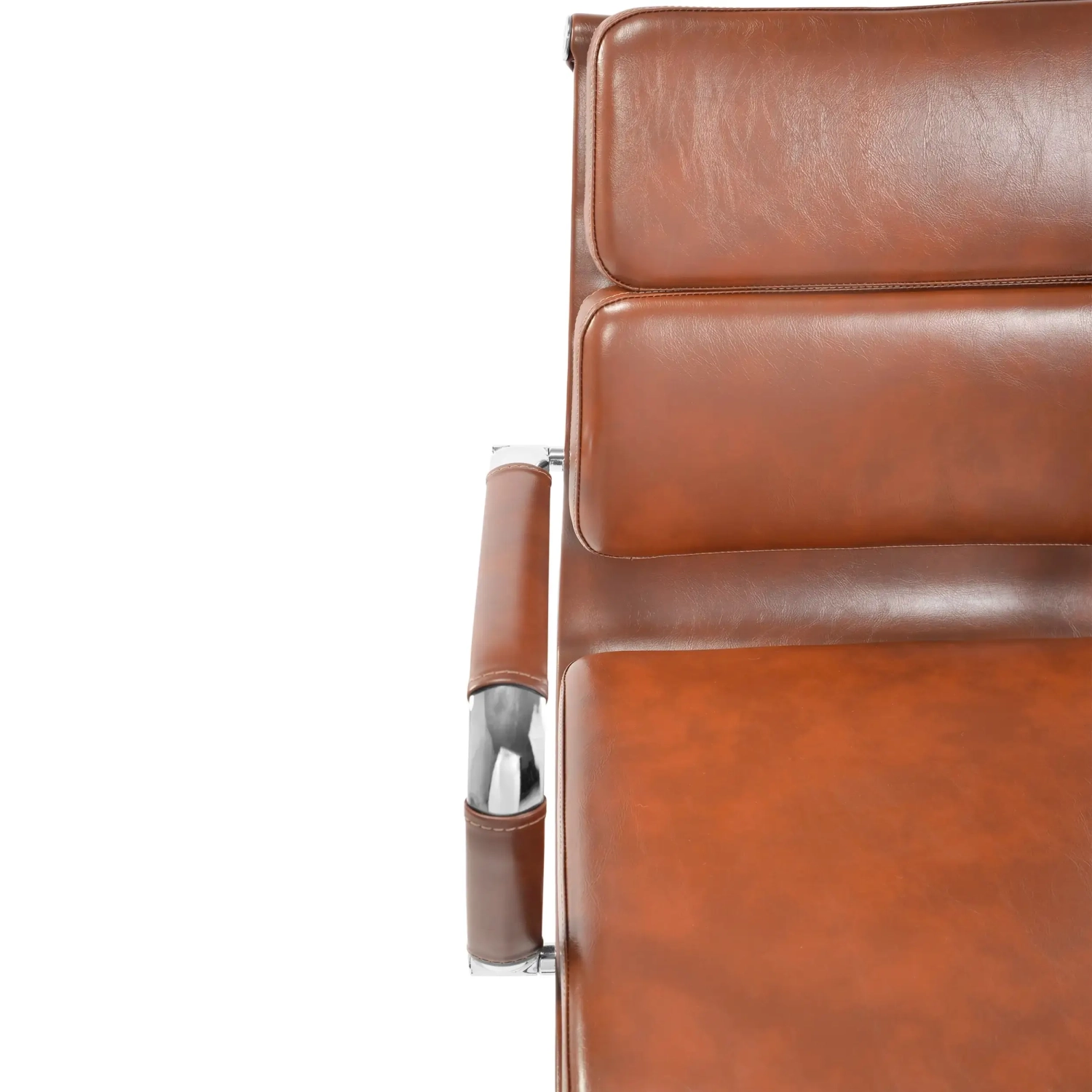 Task Chaise de bureau en cuir italien - pivotante, avec vérin à gaz et châssis chromé