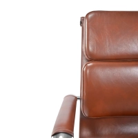 Task Chaise de bureau en cuir italien - pivotante, avec vérin à gaz et châssis chromé