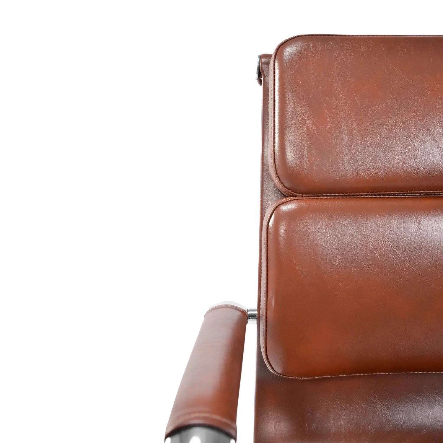 Task Chaise de bureau en cuir italien - pivotante, avec vérin à gaz et châssis chromé