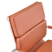 Task Chaise de bureau en cuir italien - pivotante, avec vérin à gaz et châssis chromé