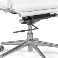 Task Chaise de bureau en cuir italien - pivotante, avec vérin à gaz et châssis chromé