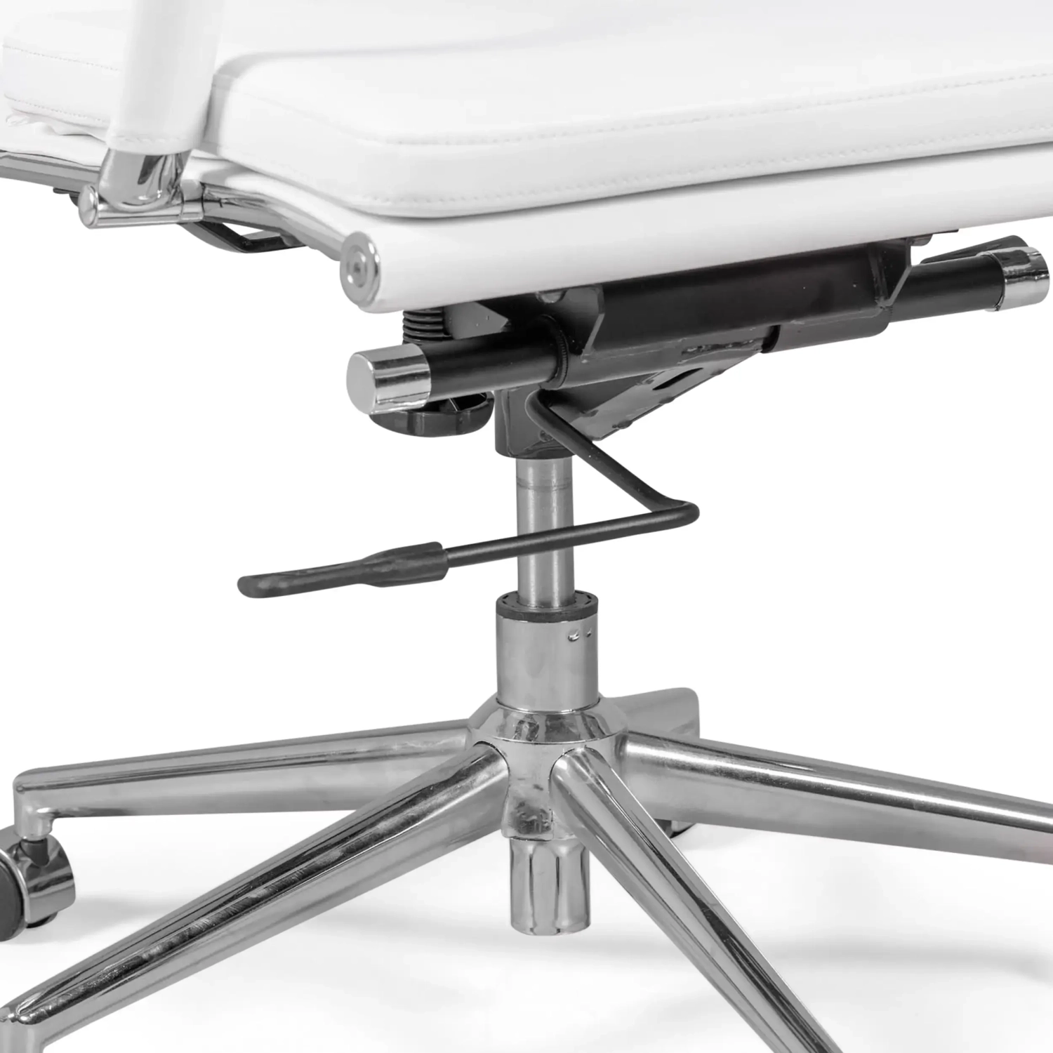 Task Chaise de bureau en cuir italien - pivotante, avec vérin à gaz et châssis chromé