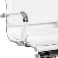 Task Chaise de bureau en cuir italien - pivotante, avec vérin à gaz et châssis chromé