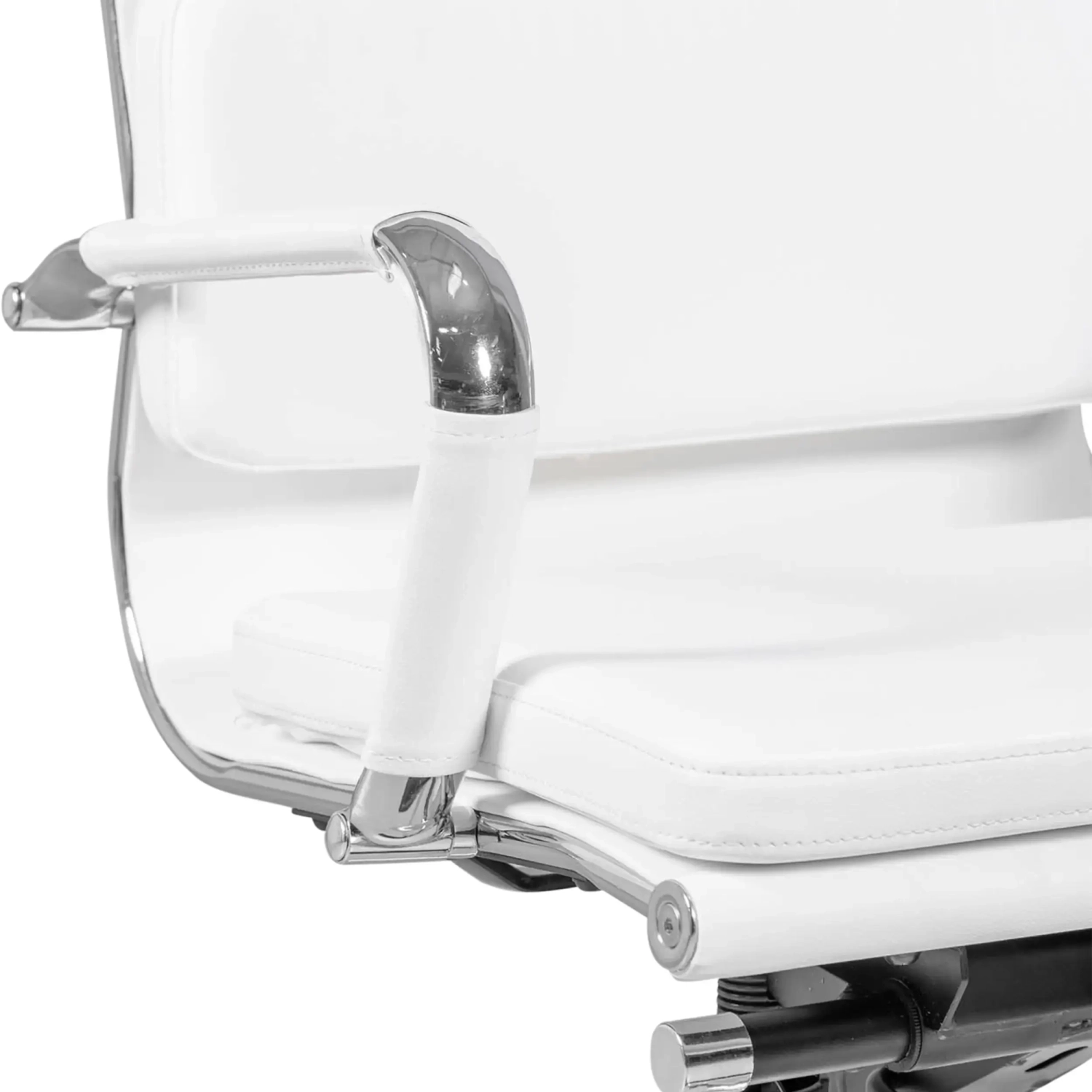 Task Chaise de bureau en cuir italien - pivotante, avec vérin à gaz et châssis chromé