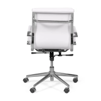 Task Chaise de bureau en cuir italien - pivotante, avec vérin à gaz et châssis chromé
