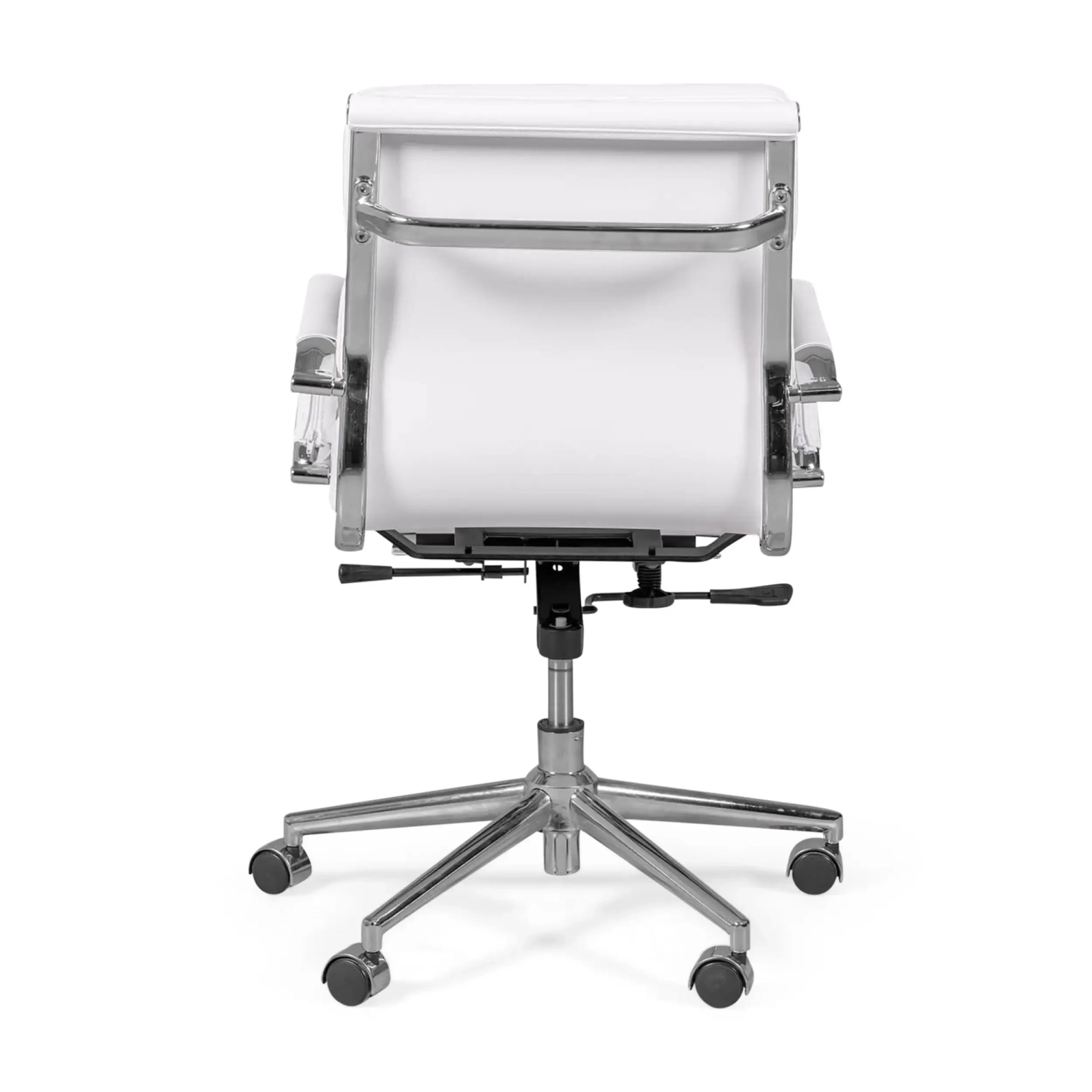 Task Chaise de bureau en cuir italien - pivotante, avec vérin à gaz et châssis chromé