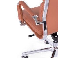 Chaise de bureau en cuir italien avec dossier haut - Design élégant