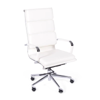 Úkolová italská kožená kancelářská židle s vysokým opěradlem | Elegantní design