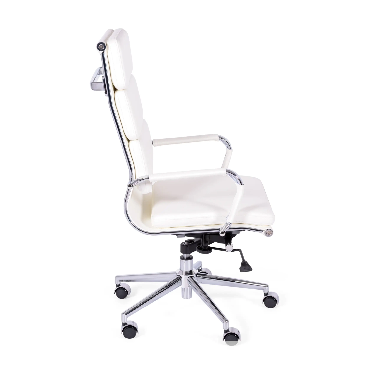 Sedia da ufficio in pelle italiana Task con schienale alto e design elegante
