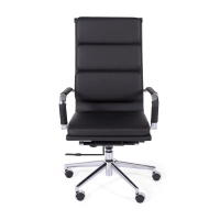 Úkolová italská kožená kancelářská židle s vysokým opěradlem | Elegantní design
