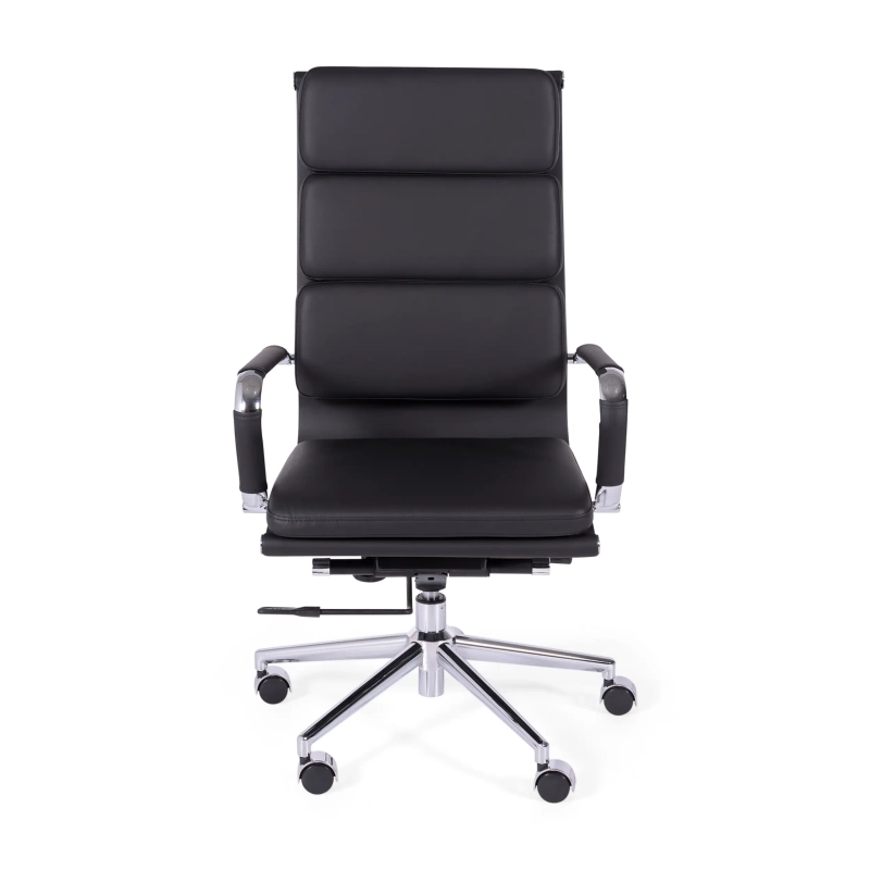 Chaise de bureau en cuir italien avec dossier haut - Design élégant