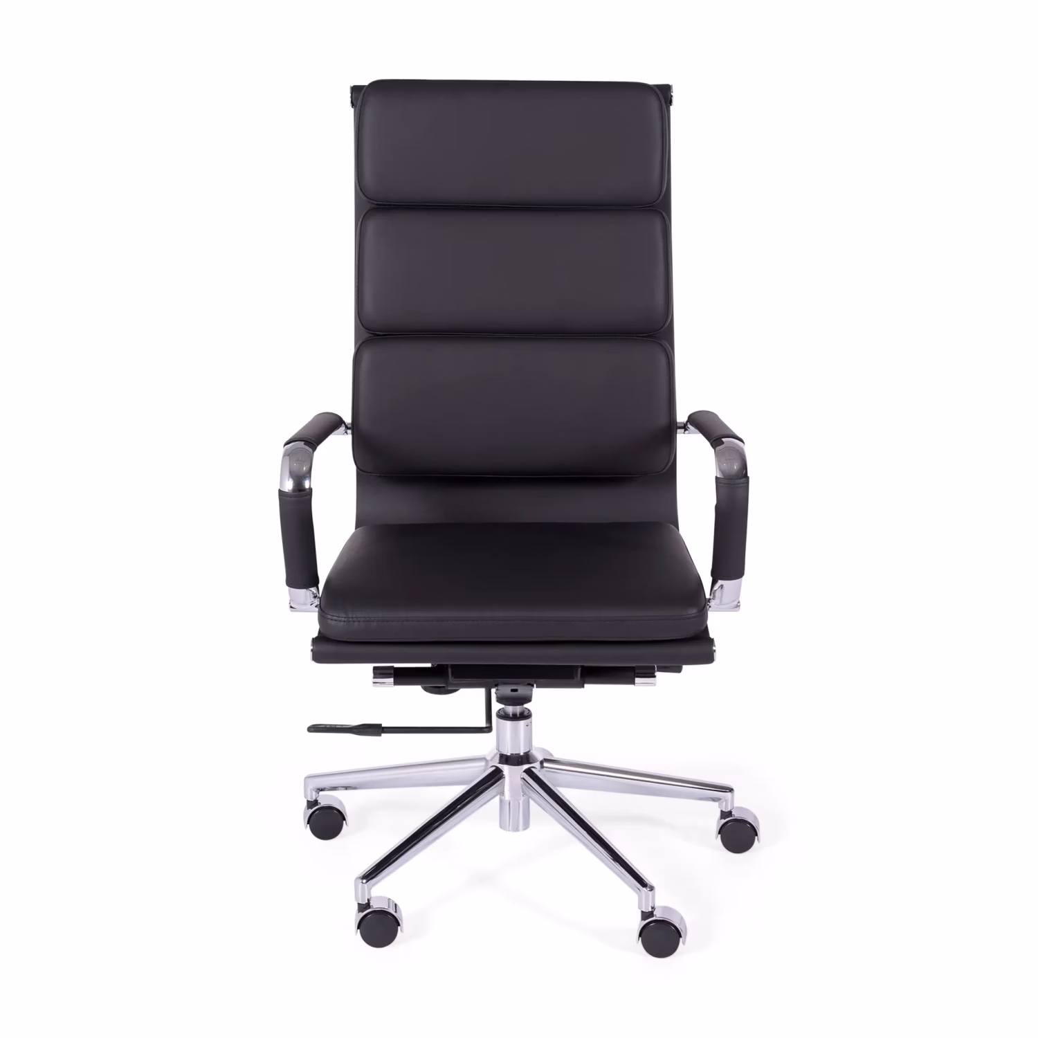 Chaise de bureau en cuir italien avec dossier haut - Design élégant