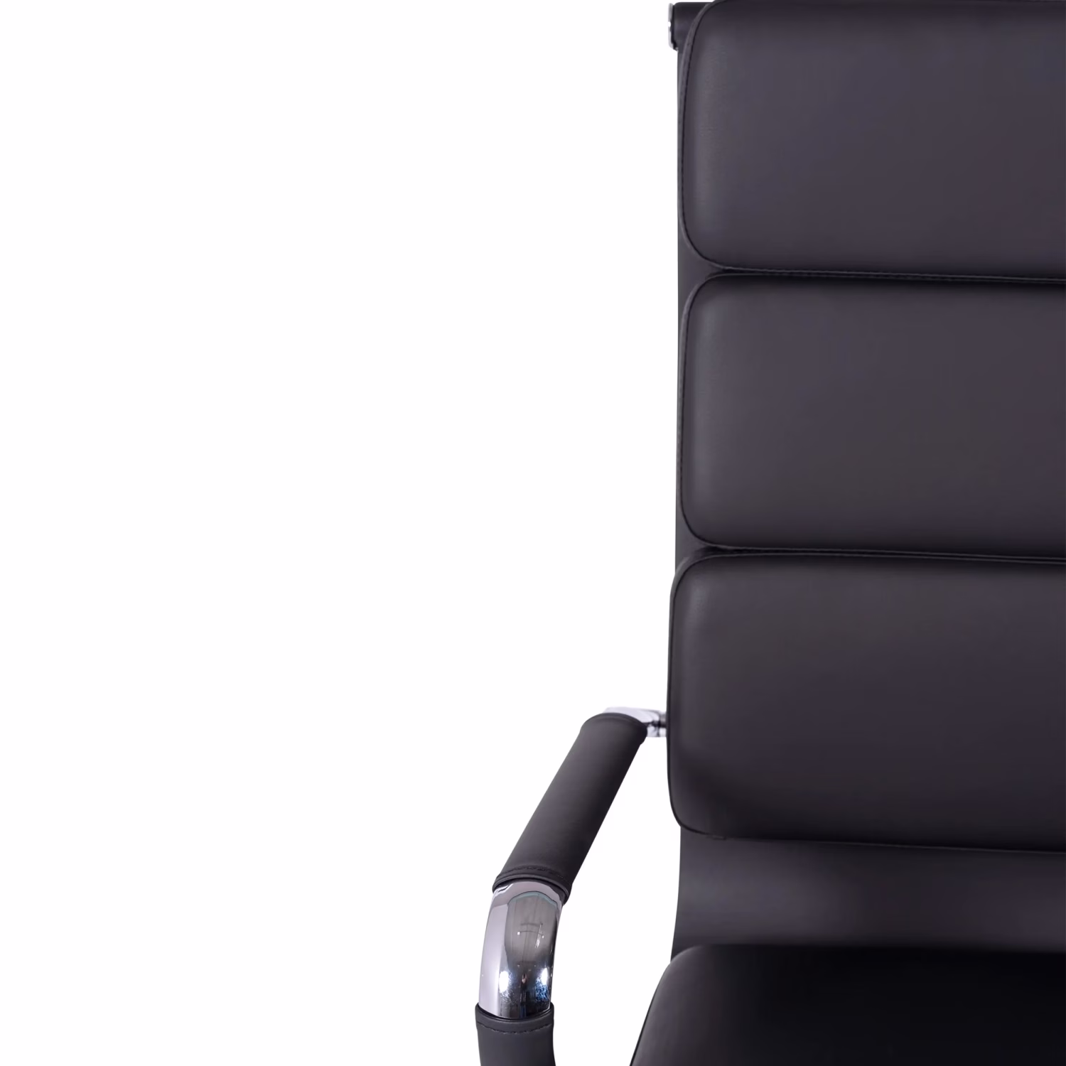 Chaise de bureau en cuir italien avec dossier haut - Design élégant