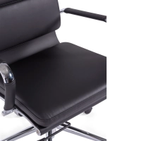 Chaise de bureau en cuir italien avec dossier haut - Design élégant