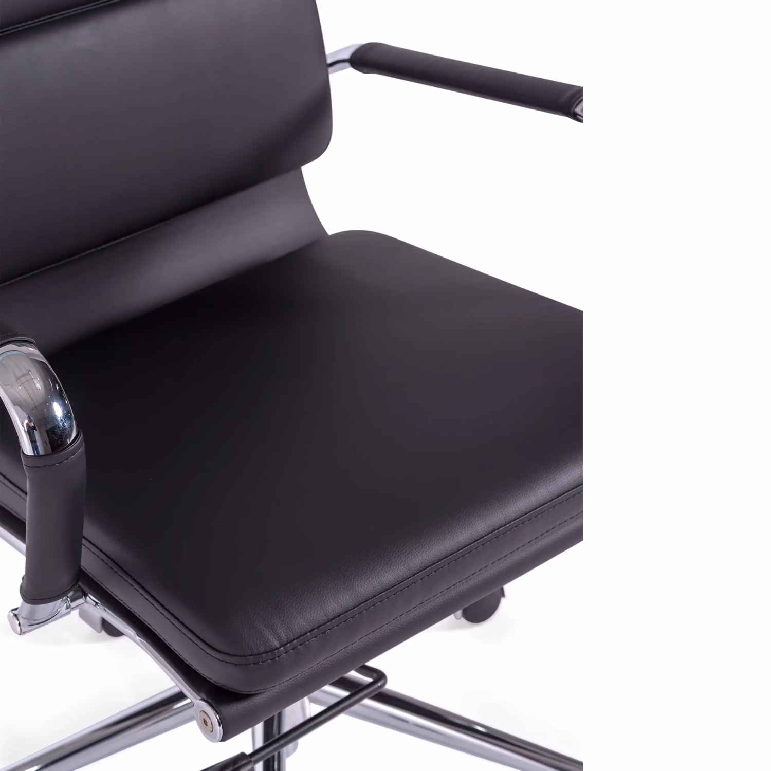 Chaise de bureau en cuir italien avec dossier haut - Design élégant