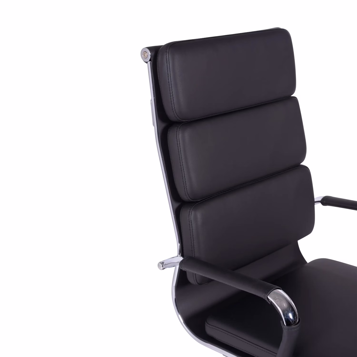Chaise de bureau en cuir italien avec dossier haut - Design élégant