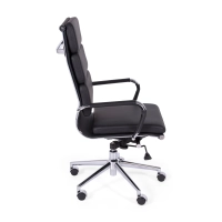 Úkolová italská kožená kancelářská židle s vysokým opěradlem | Elegantní design