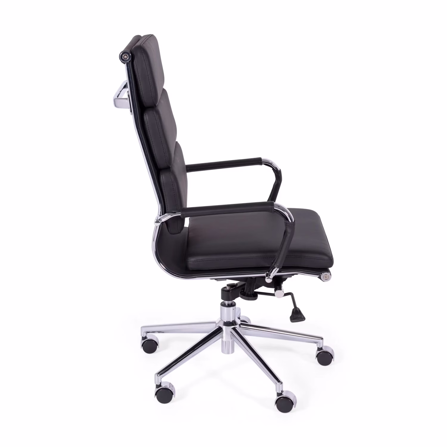 Chaise de bureau en cuir italien avec dossier haut - Design élégant