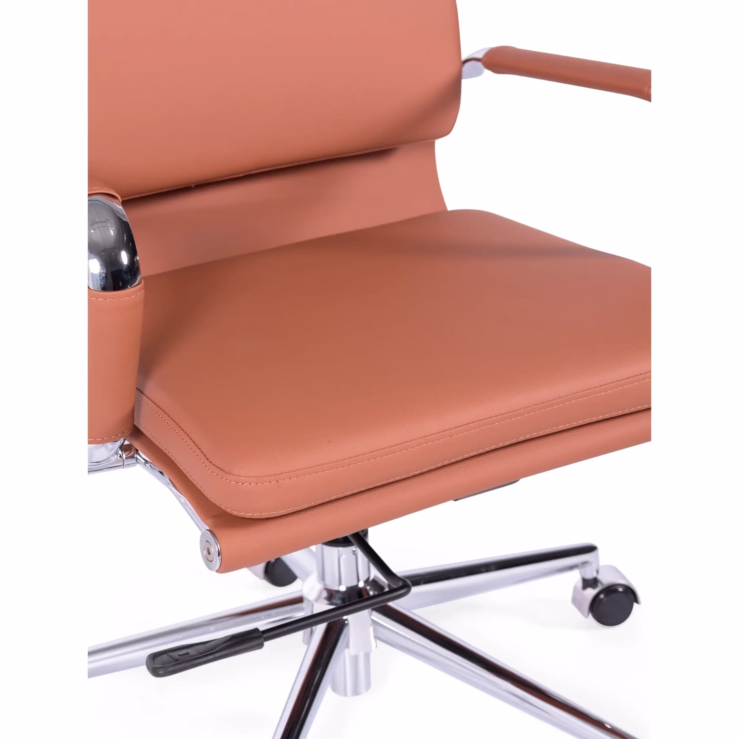 Chaise de bureau en cuir italien avec dossier haut - Design élégant