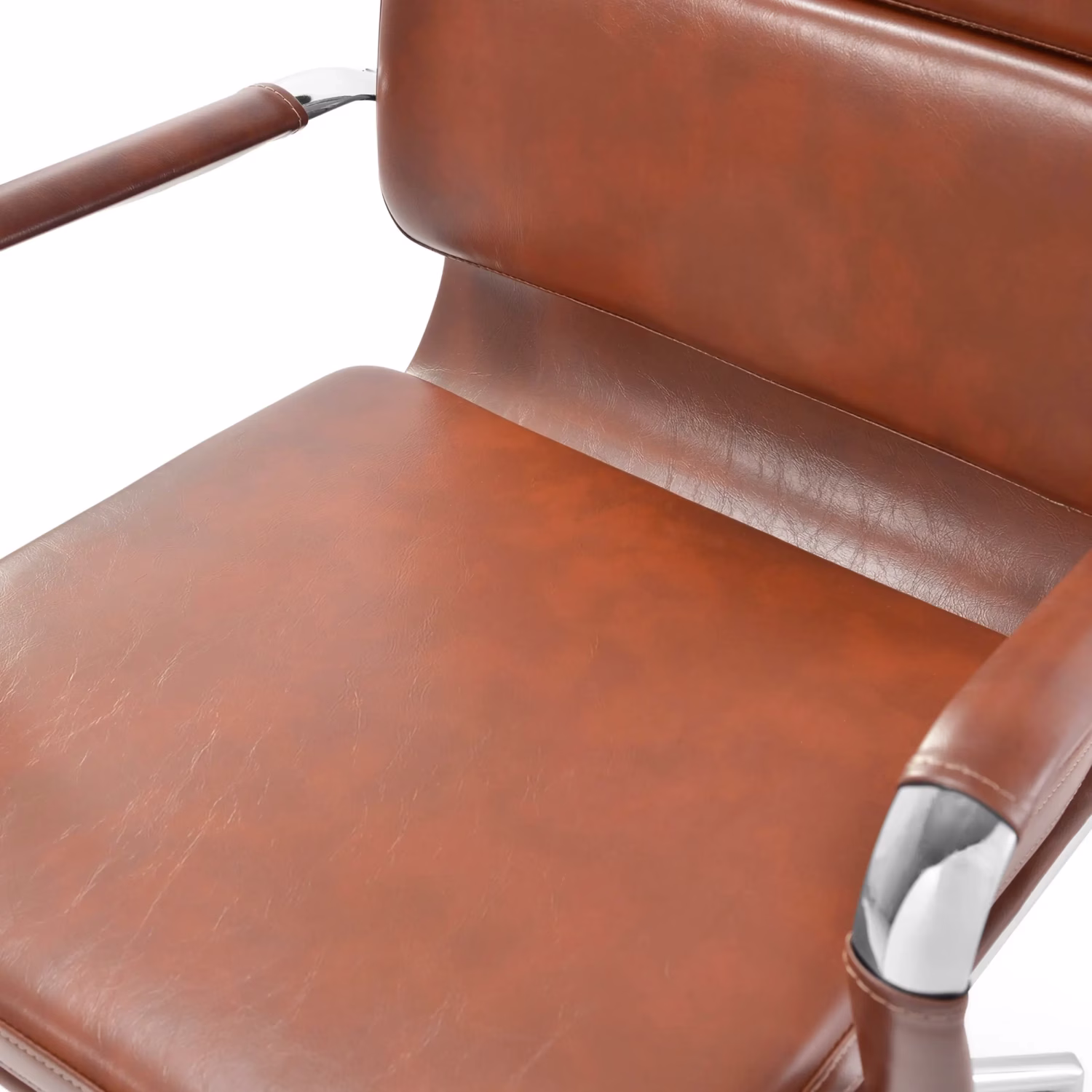 Chaise de bureau en cuir italien avec dossier haut - Design élégant