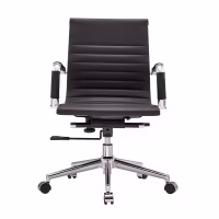 Chaise de bureau en cuir italien à dossier bas Task | Style & Comfort