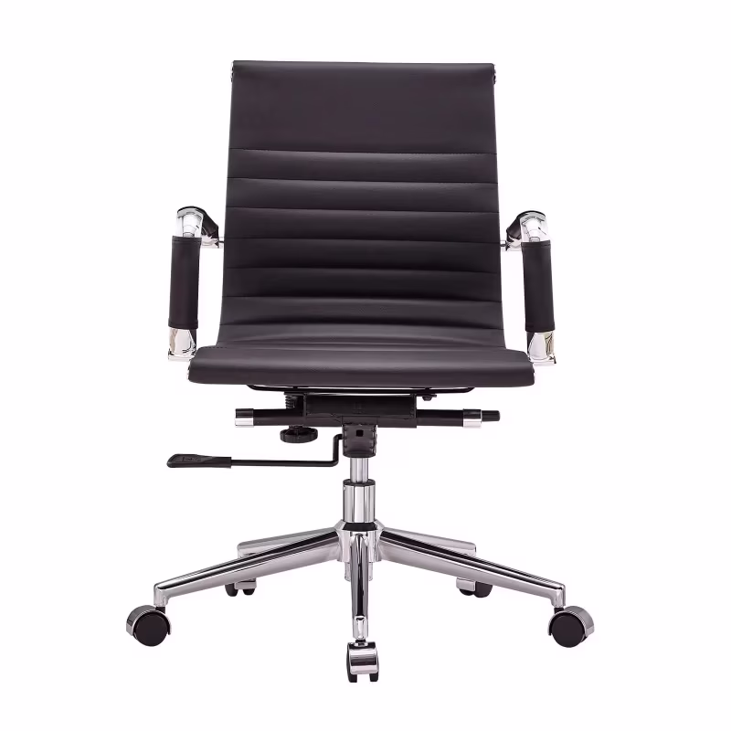 Chaise de bureau en cuir italien à dossier bas Task | Style & Comfort