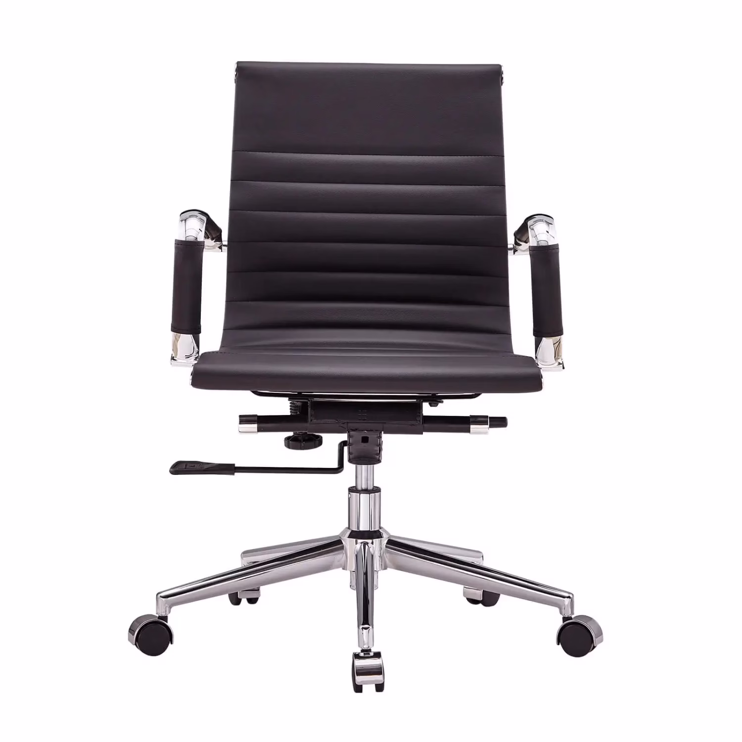 Chaise de bureau en cuir italien à dossier bas Task | Style & Comfort
