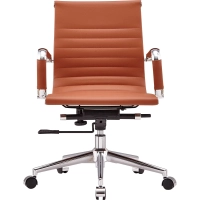 Sedia da ufficio Task con schienale basso in pelle italiana - Stile e comfort