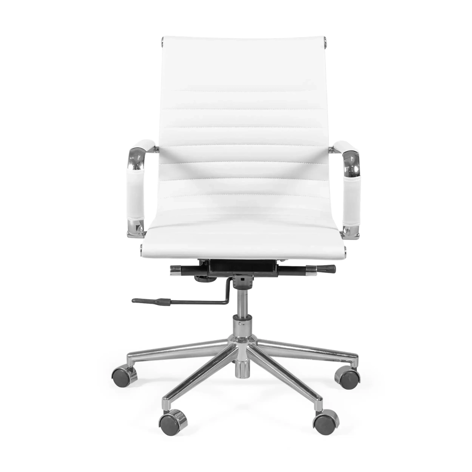 Chaise de bureau en cuir italien à dossier bas Task | Style & Comfort