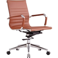 Chaise de bureau en cuir italien à dossier bas Task | Style & Comfort