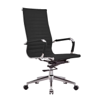 Włoskie skórzane krzesło biurowe z wysokim oparciem | Ergonomia i profesjonalny styl