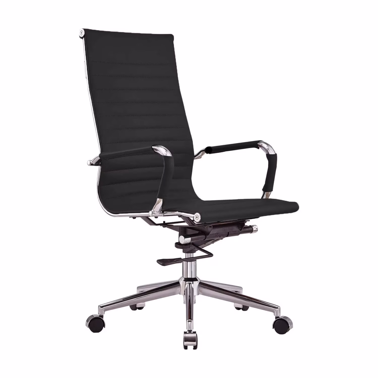 Chaise de bureau en cuir italien à dossier haut - Ergonomie et style professionnel