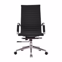 Chaise de bureau en cuir italien à dossier haut - Ergonomie et style professionnel