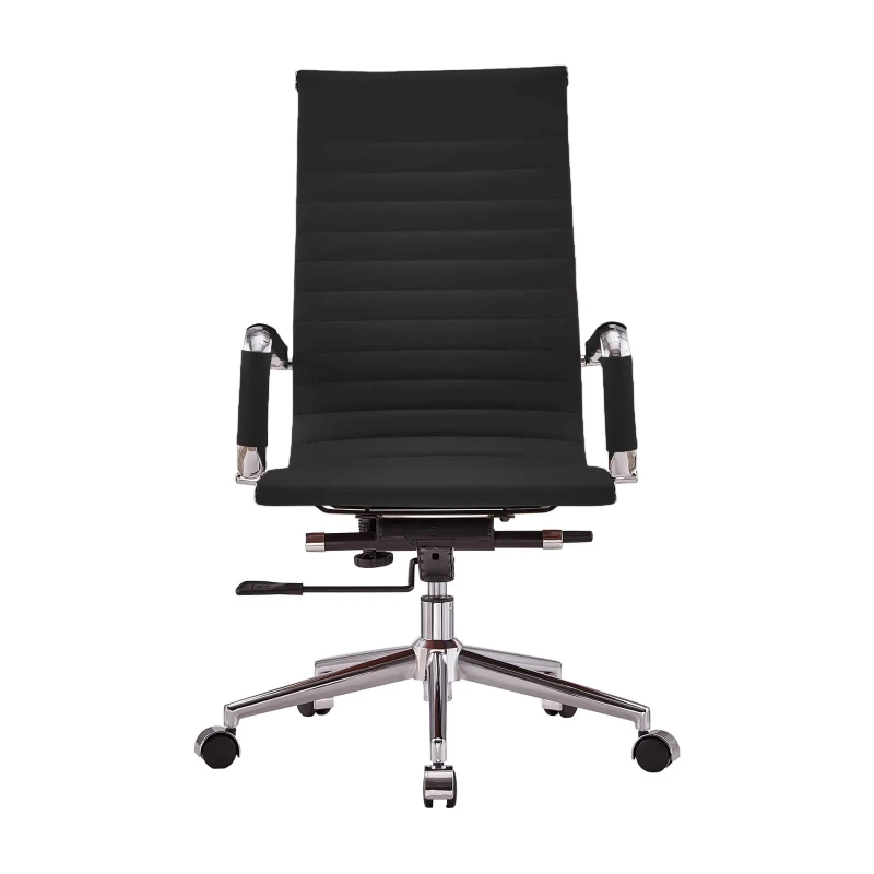 Chaise de bureau en cuir italien à dossier haut - Ergonomie et style professionnel