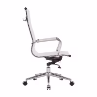 Chaise de bureau en cuir italien à dossier haut - Ergonomie et style professionnel