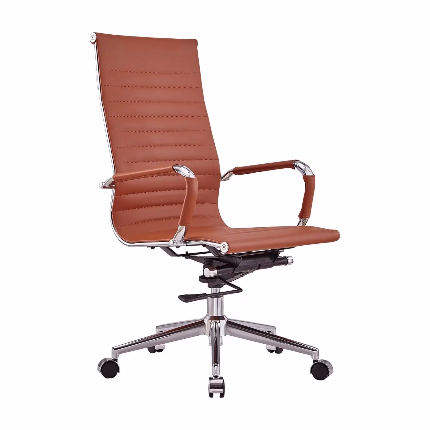 Chaise de bureau en cuir italien à dossier haut - Ergonomie et style professionnel