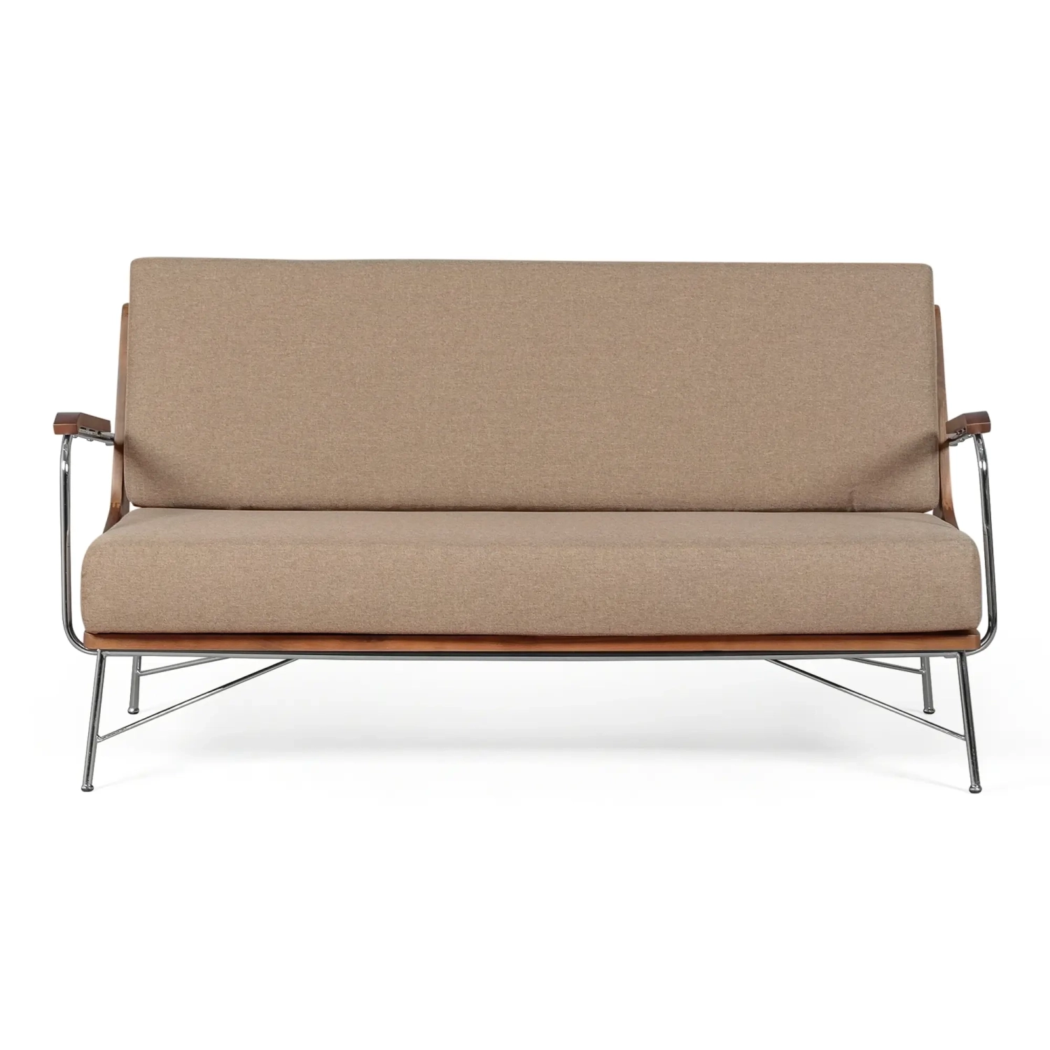 Industrial Sofa Daneu upholstered in cotton-Wooden Sofas-Mueble Design