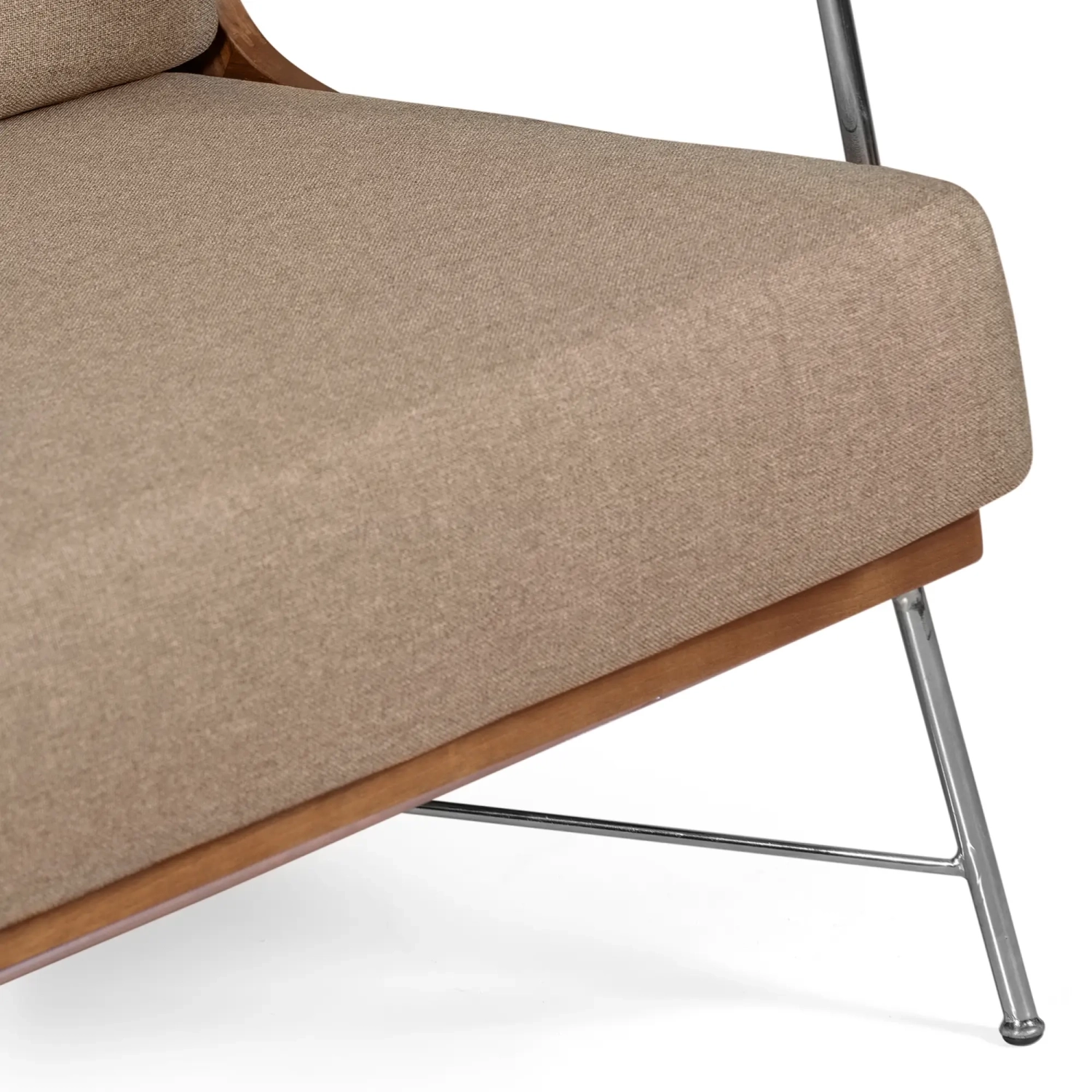 Industrial Sofa Daneu upholstered in cotton-Wooden Sofas-Mueble Design