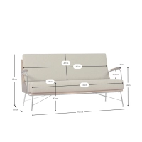 Industrial Sofa Daneu upholstered in cotton-Wooden Sofas-Mueble Design