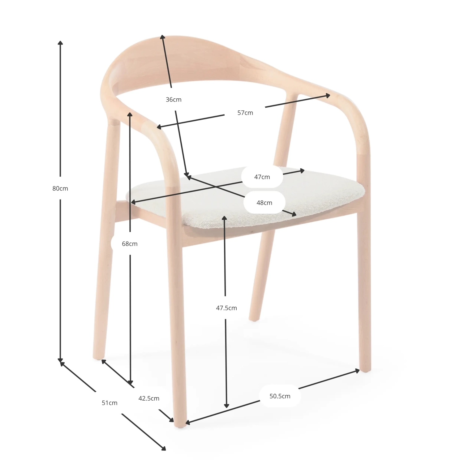 Warsow Nordic Esszimmerstuhl aus Naturholz | Elegantes & komfortables Design