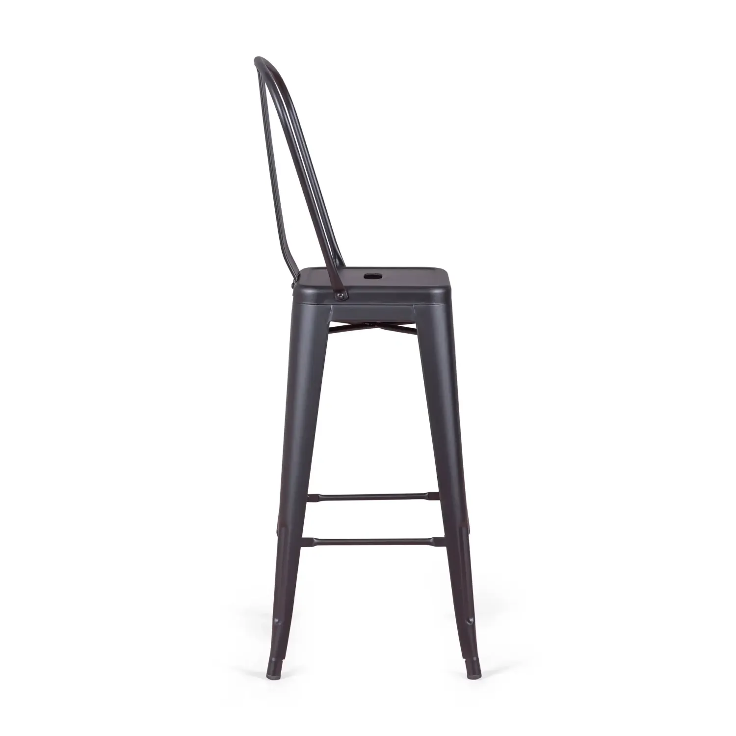 Bistro Tabouret industriel de style avec dossier - Tabourets industriels