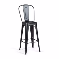 Bistro Tabouret industriel de style avec dossier - Tabourets industriels