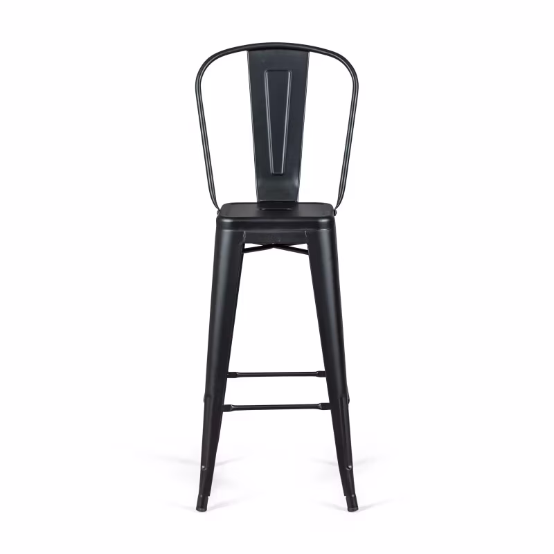 Bistro Tabouret industriel de style avec dossier - Tabourets industriels