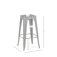 Bistro taburete industrial Matt 76CM blanco - Taburetes y sillas industriales